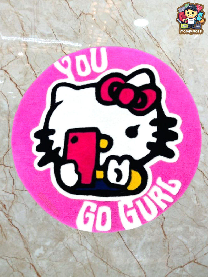 You Go Girl Kitty Custom Rug