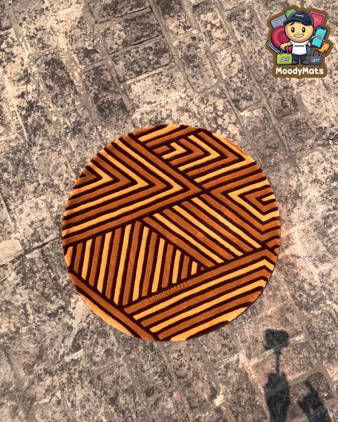 Golden Brown Round Custom Rug