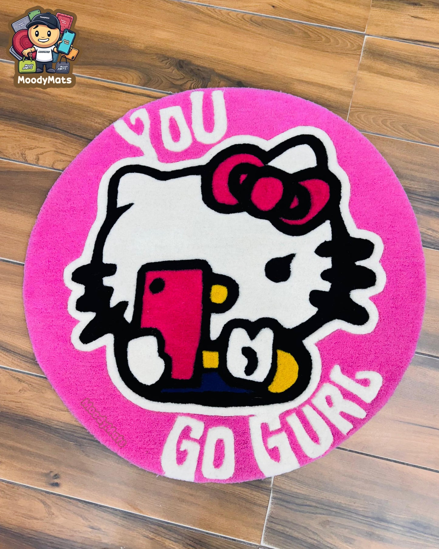 You Go Girl Kitty Custom Rug